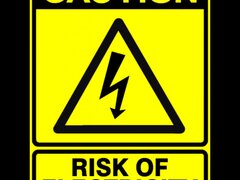 Sign caution risk of electricity