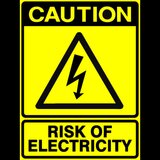 Sign caution risk of electricity